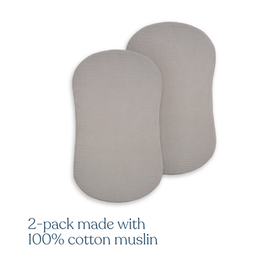 Halo BassiNest Fitted Sheet 100% Organic Cotton Muslin | 2-Pack