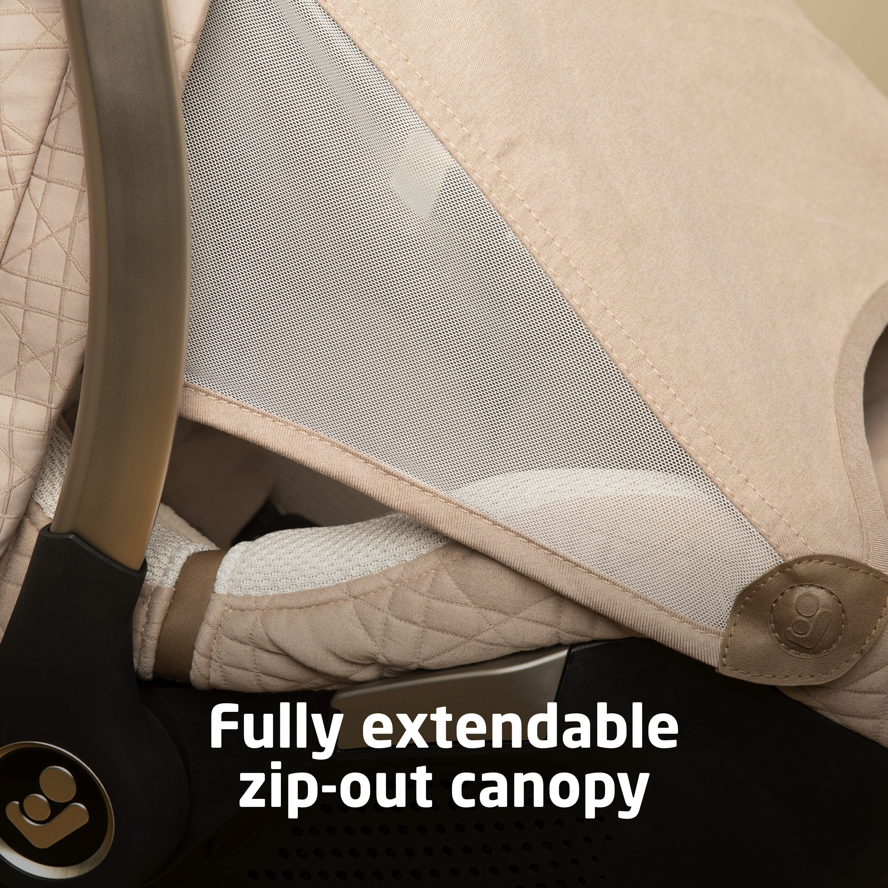 maxi cosi canopy Maxi-Cosi Kindred Peri 180° Rotating Infant Car Seat Natural Heritage