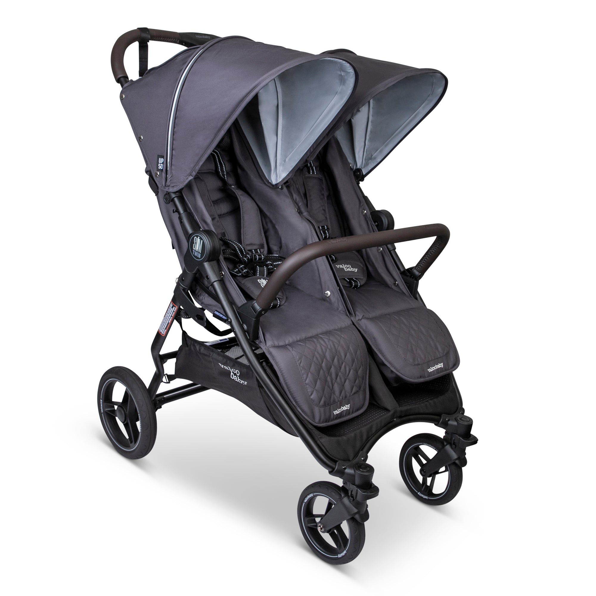 Valco Baby Slim Twin Double Stroller With Bumper Bar Sport Edition
