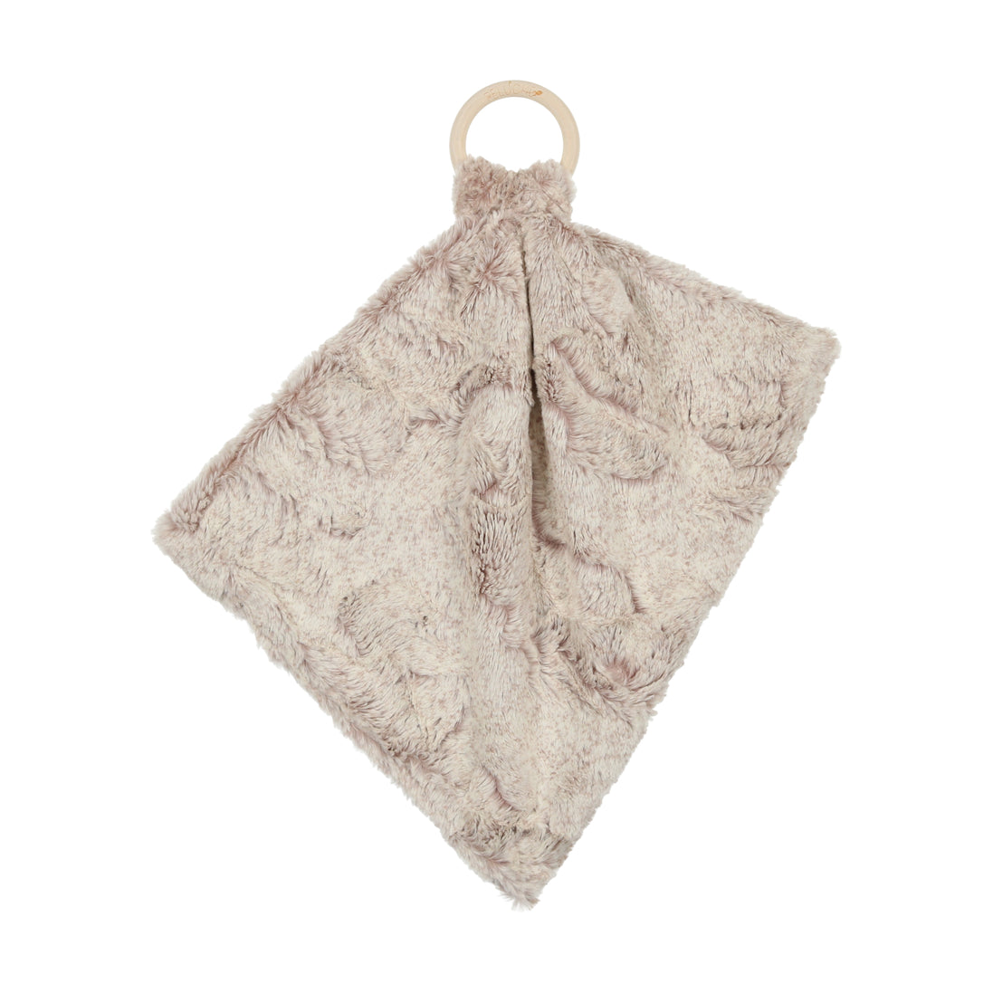 Peluche Bébé Mini Lux Fur Lovey With Wooden Teether