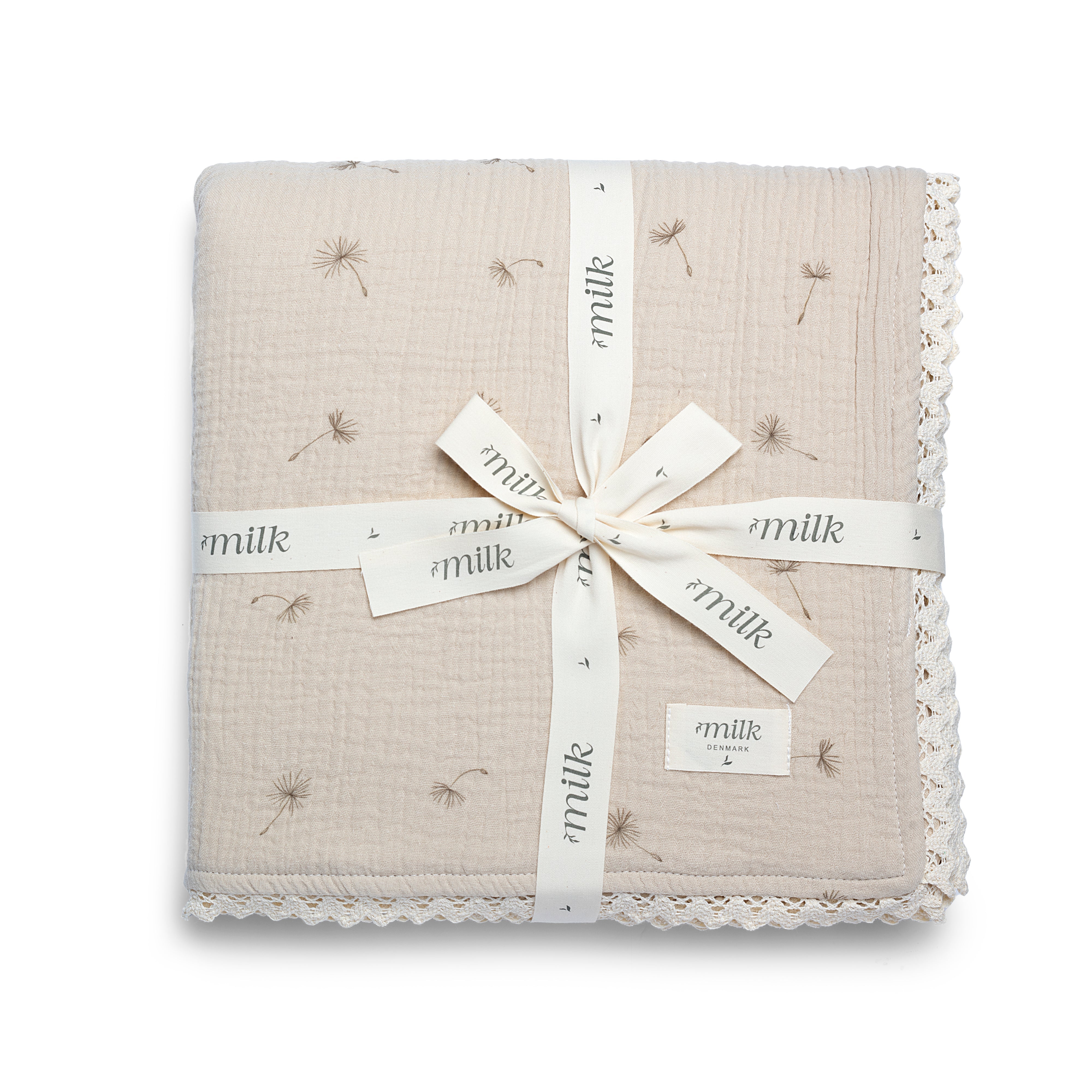 Milk Denmark Lace Edge Baby Blanket