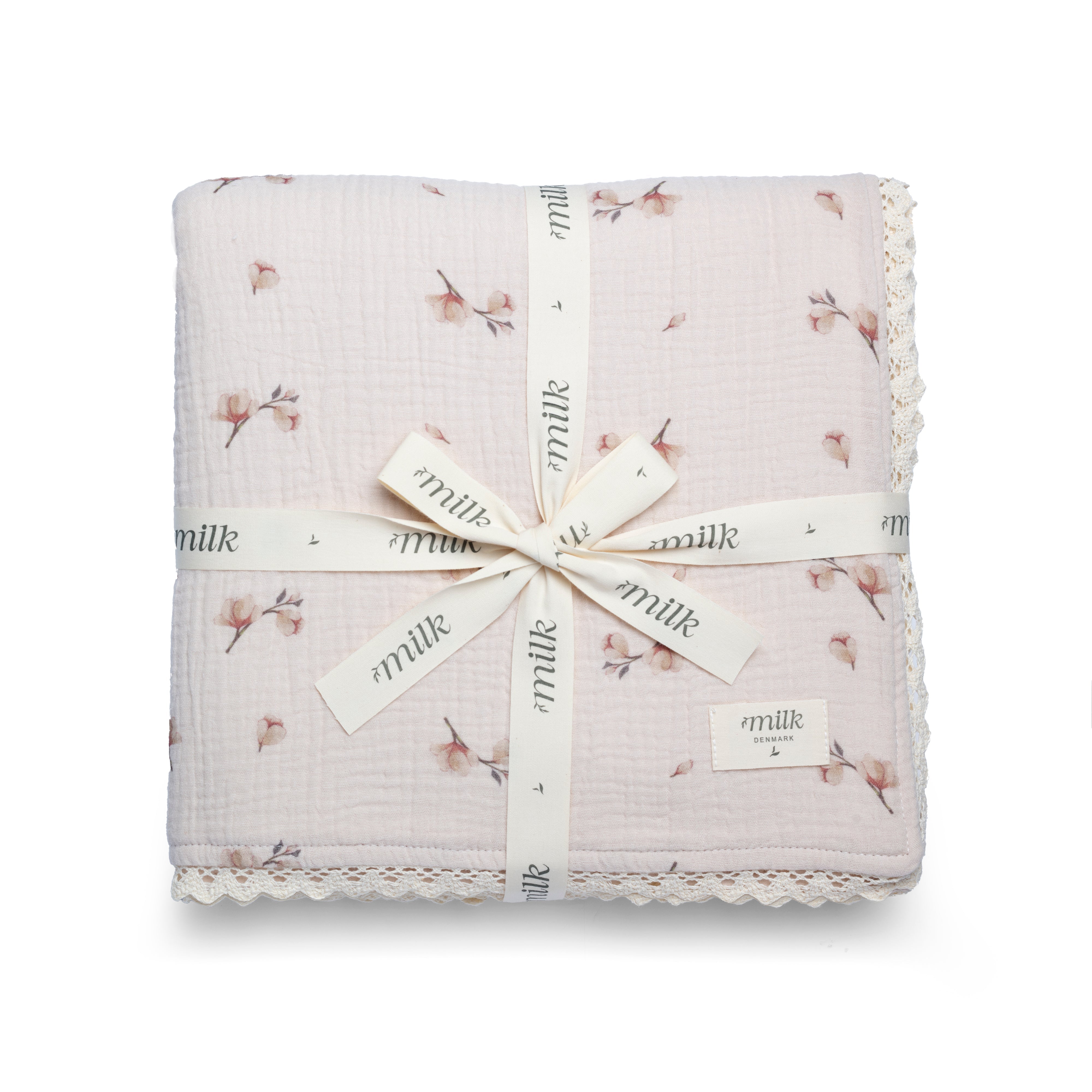 Milk Denmark Lace Edge Baby Blanket