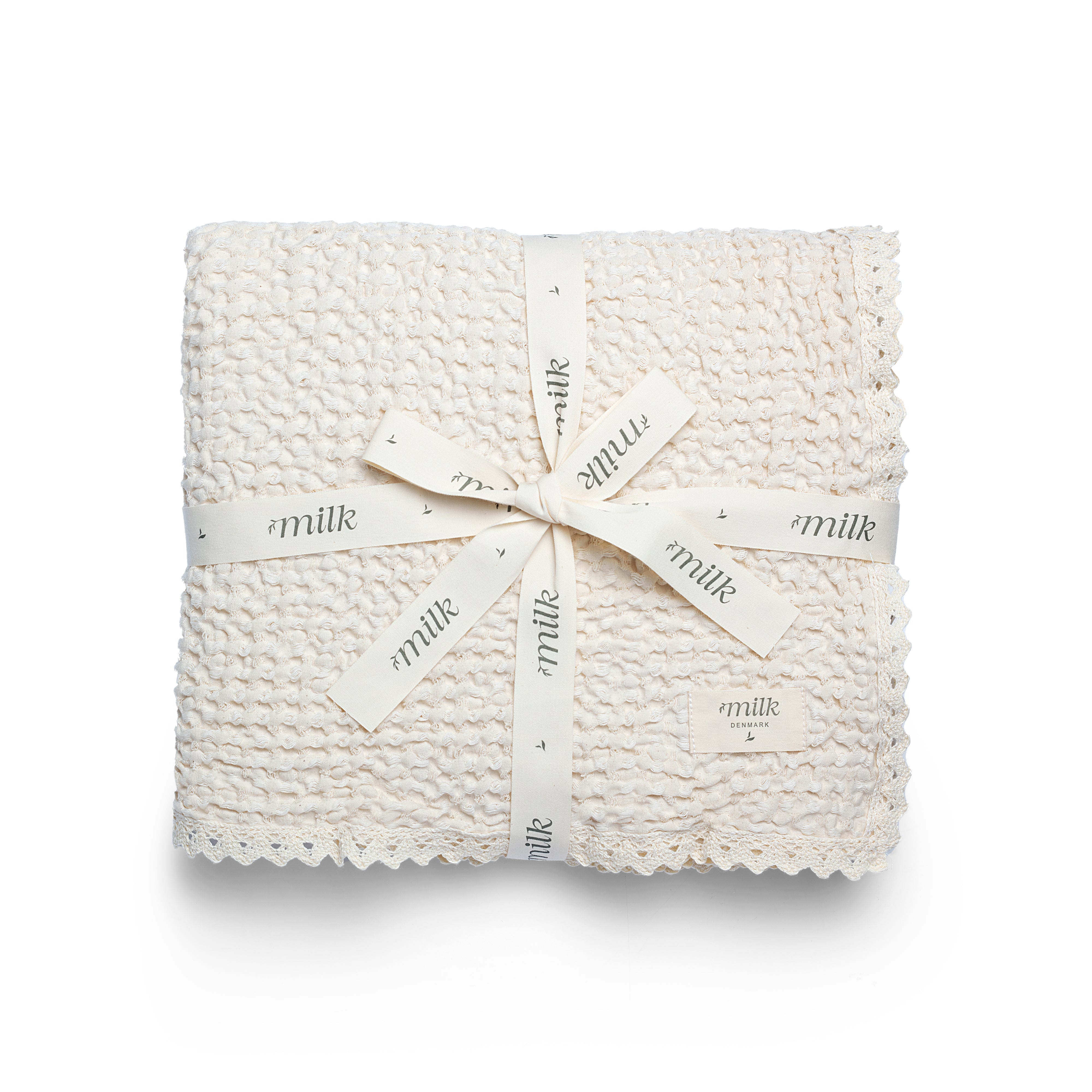 Milk Denmark Lace Edge Baby Blanket