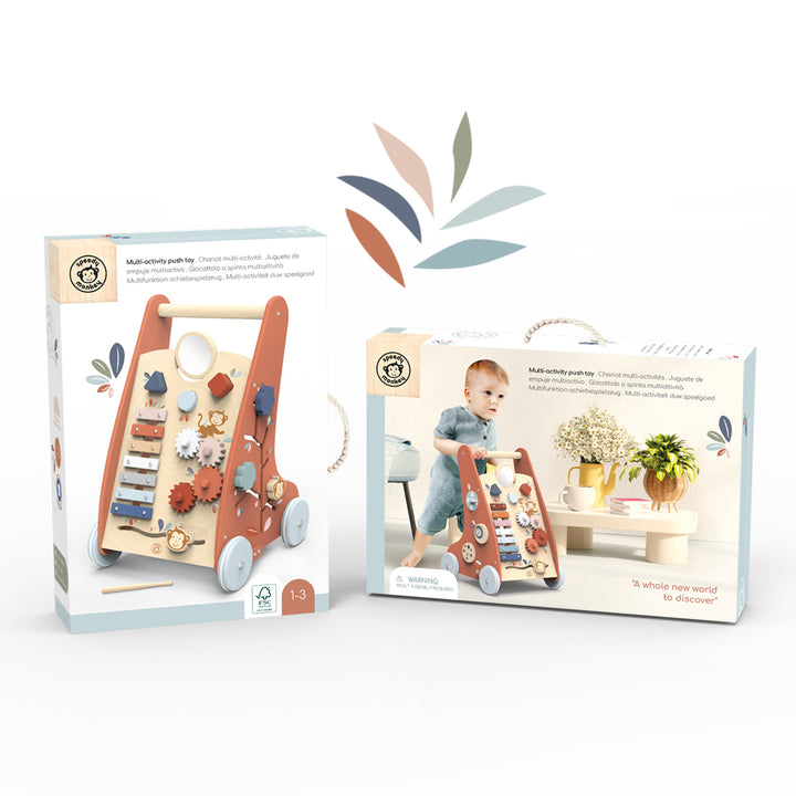 Speedy Monkey Wooden Multi-Activity Baby Walker