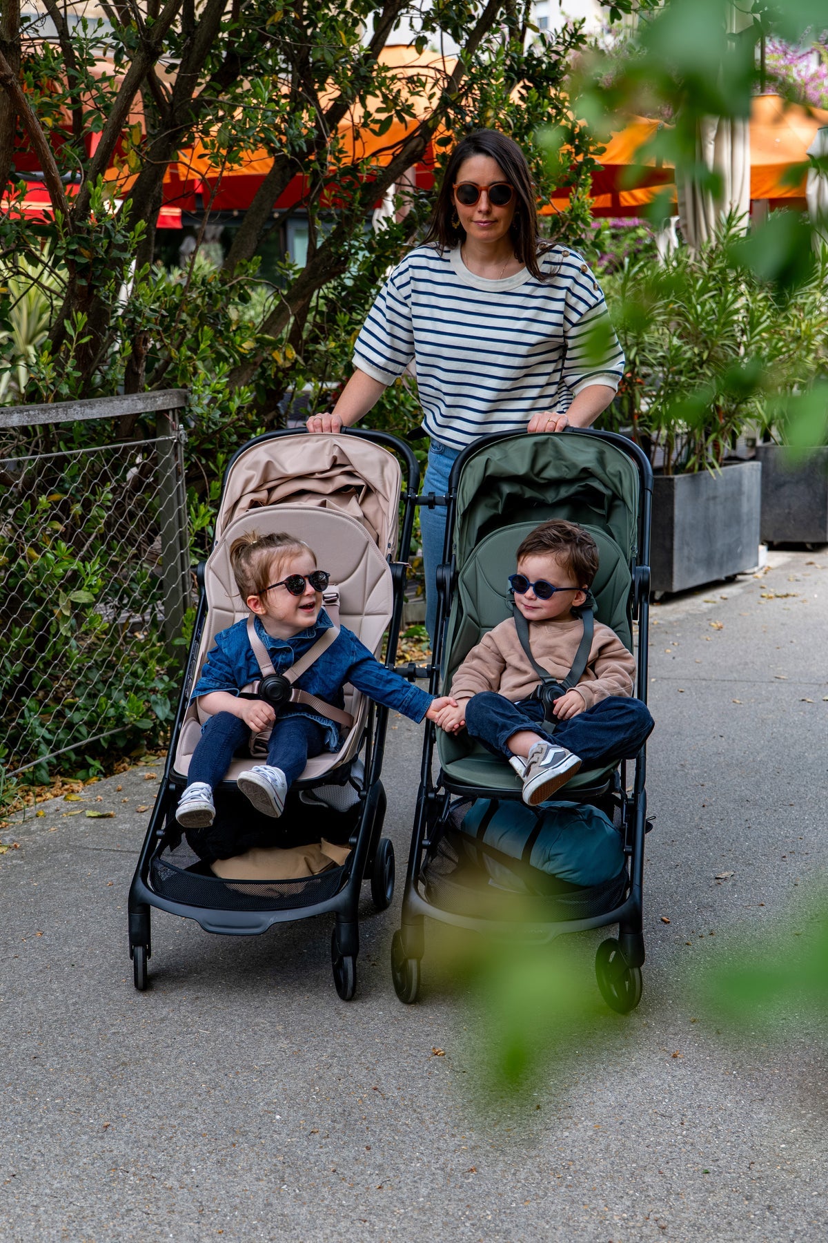 Magnetic Connectors for Attaching Two Single Strollers