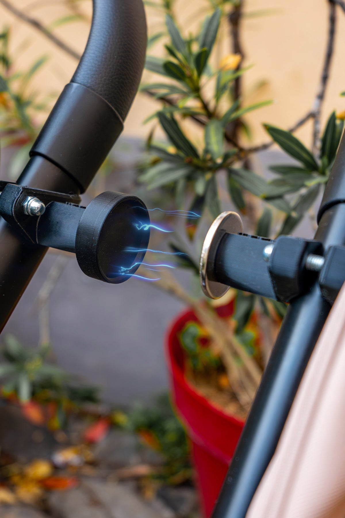 Magnetic Connectors for Attaching Two Single Strollers