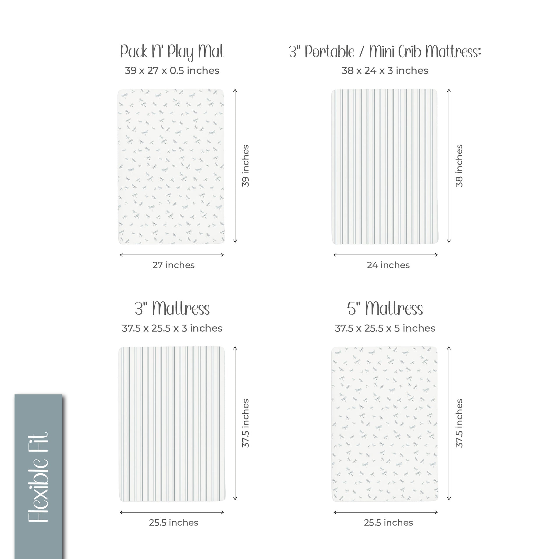 Ely's & Co. Cotton Pack N Play/ Porta Crib Sheet - 2 Pack