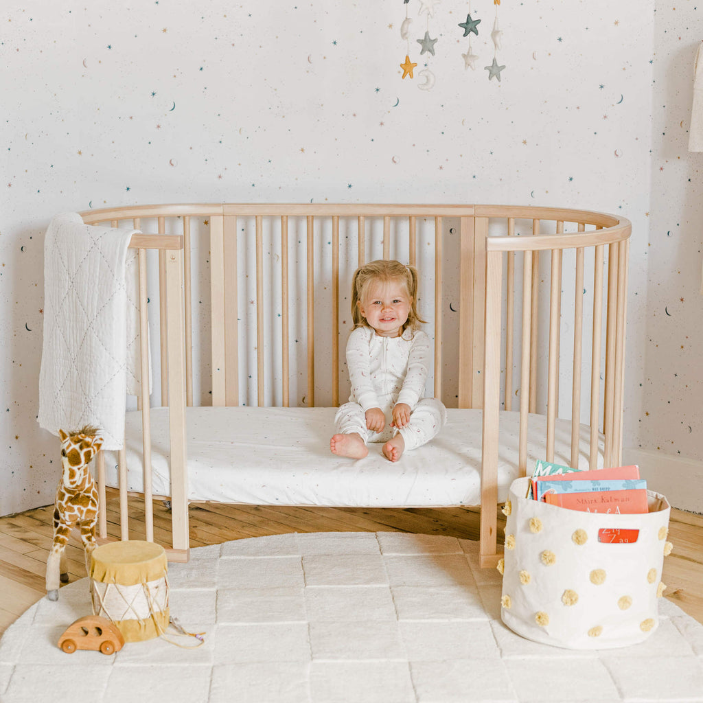 oval crib sheets for stokke Stokke Sleepi Bed Fitted Sheet by Pehr V3