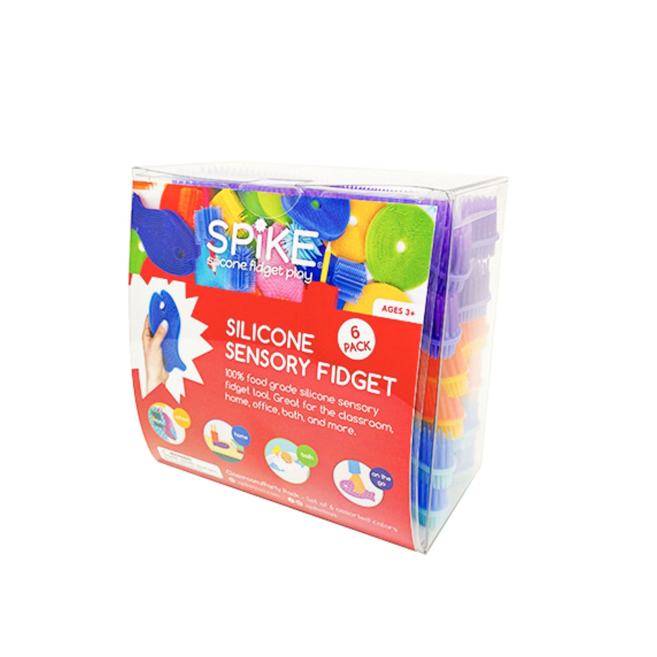 Spike Toys Spike Sensory Fish Scrubs, Set of 6, Assorted Colors