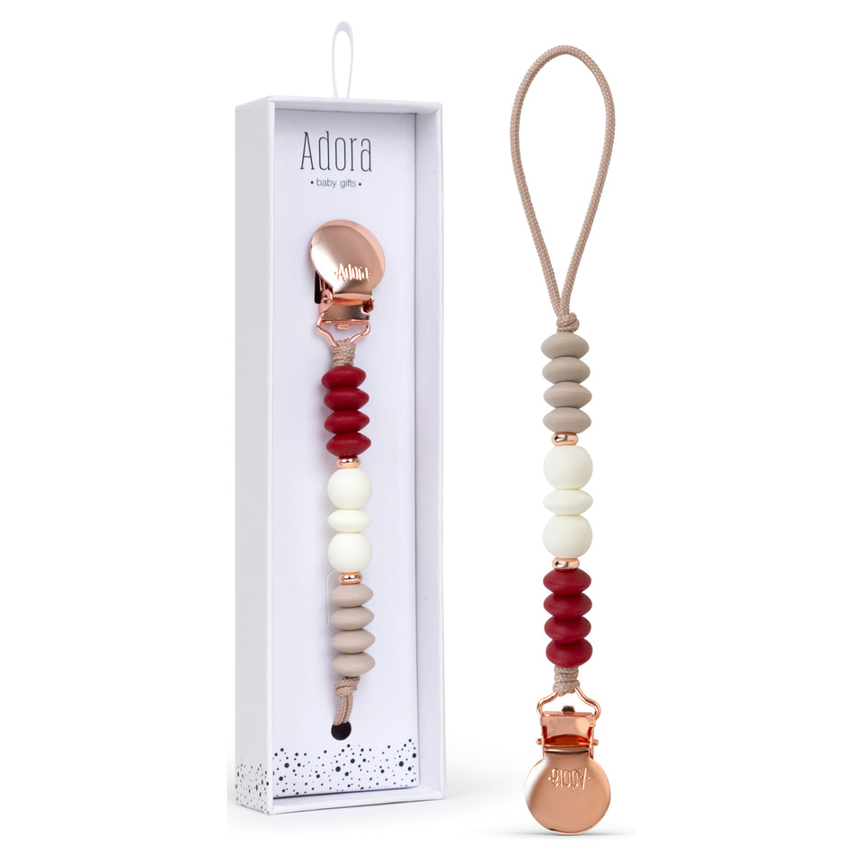 Adora Scarlet Trio Pacifier Clip Adora Scarlet Trio Pacifier Clip
