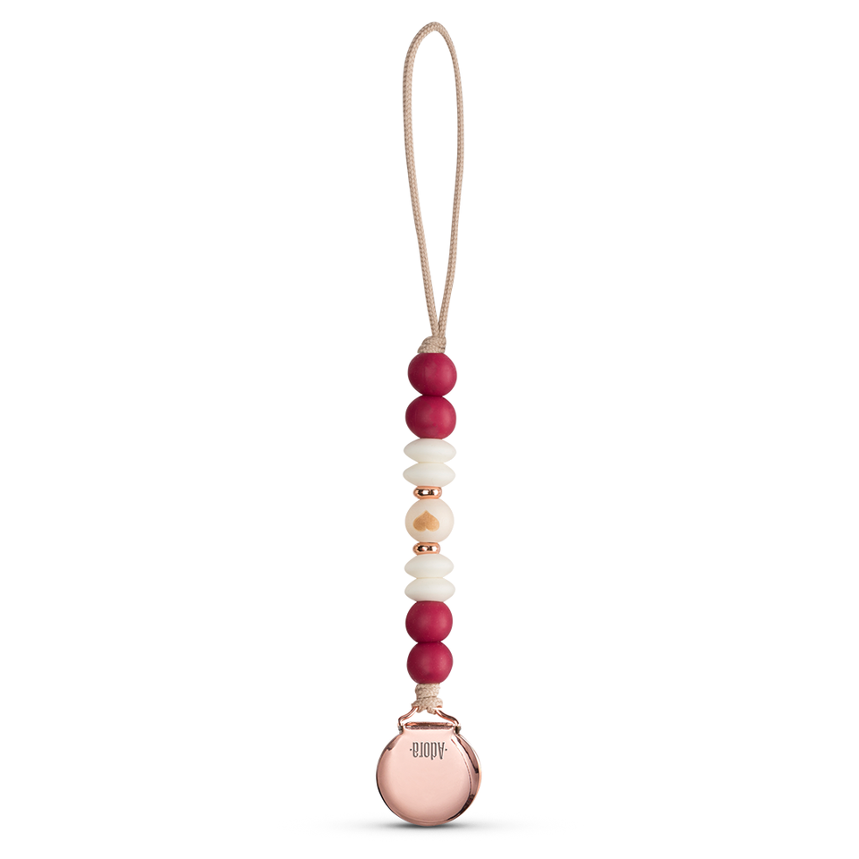 Adora Scarlet Heart Pacifier Clip Adora Scarlet Heart Pacifier Clip