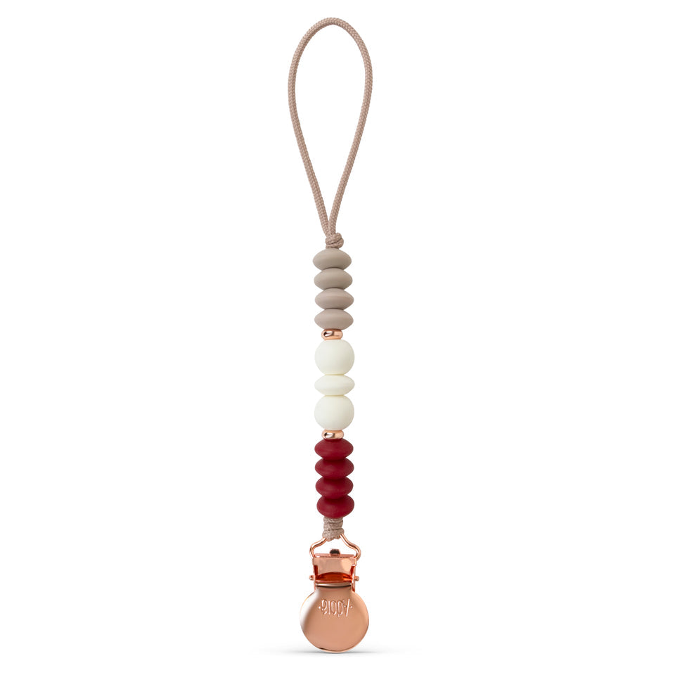 Adora Scarlet Heart Pacifier Clip Adora Scarlet Heart Pacifier Clip