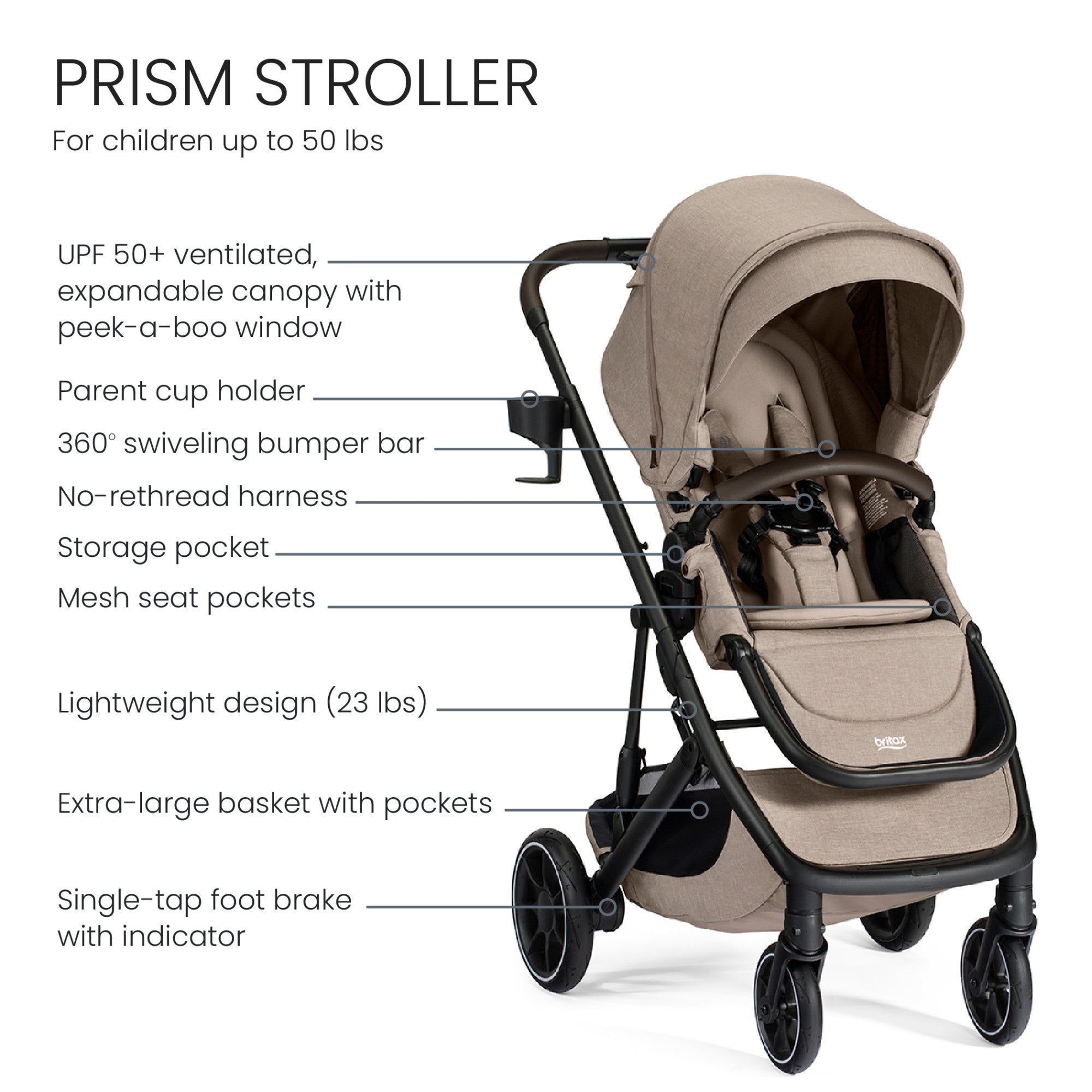 Britax Prism Full-Size Travel System with Willow S Infant Car Seat + Alpine Base