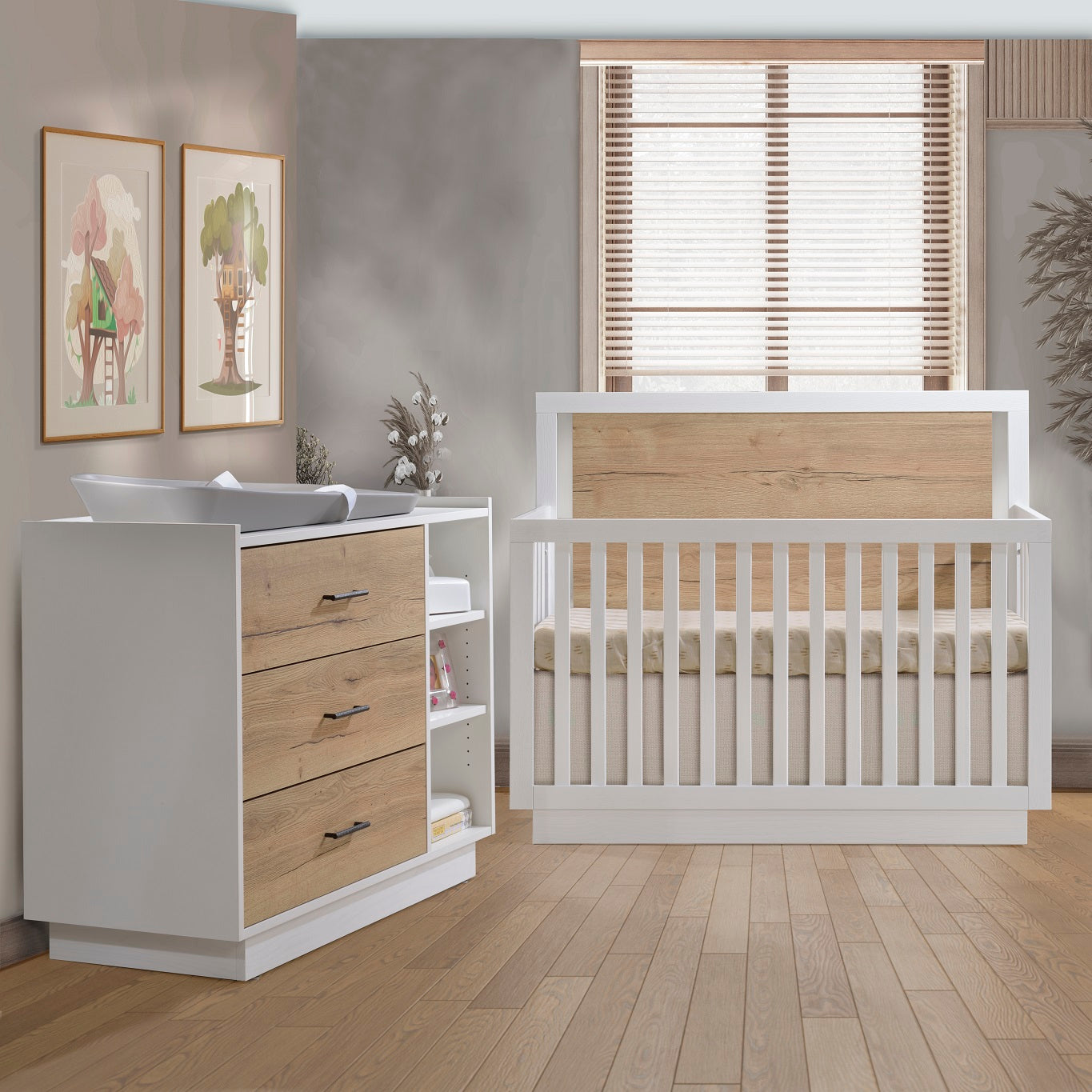 Tulip Bjorn Classic Crib 3 Drawer Dresser XL Set
