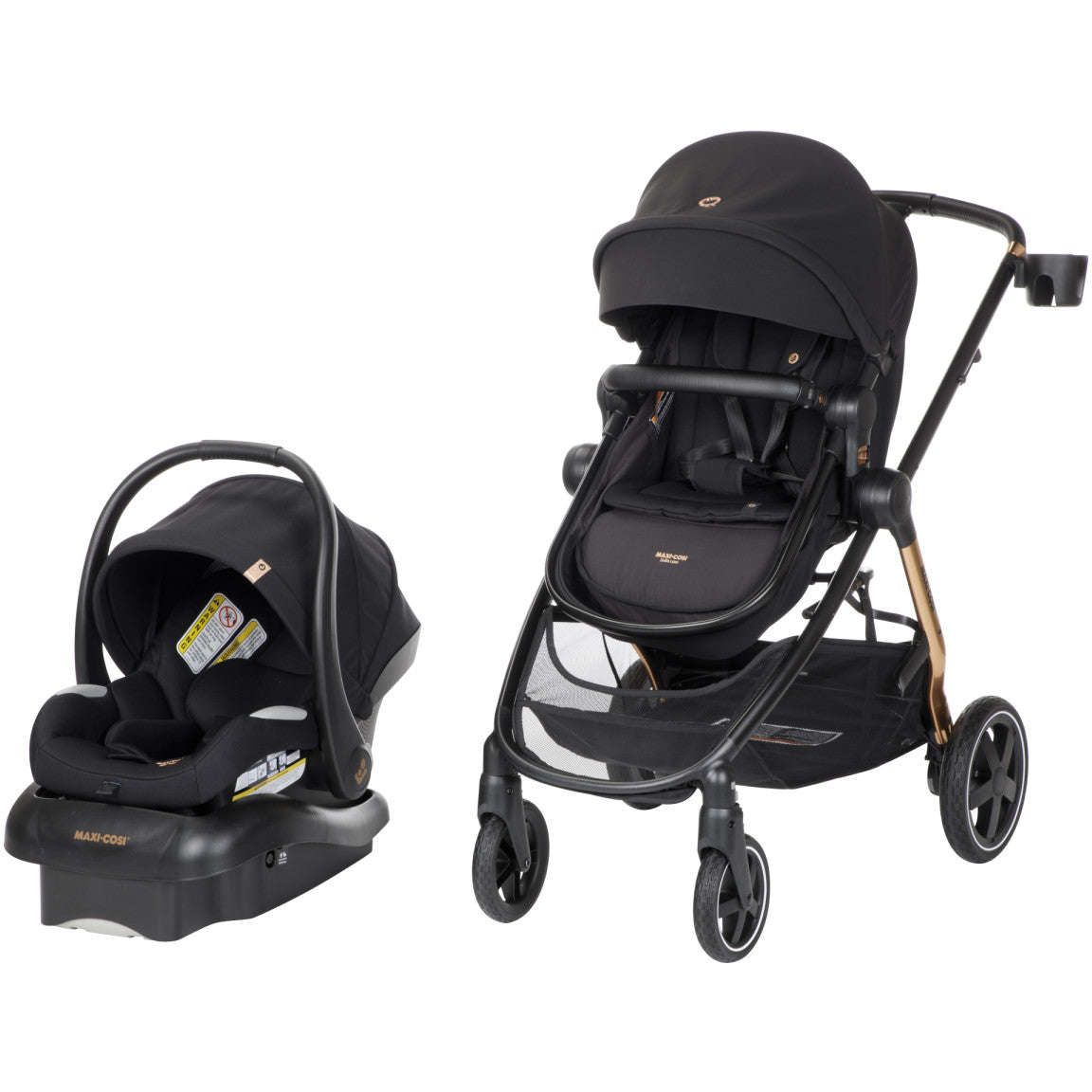 travel stroller system Maxi Cosi Zelia Luxe 5-in-1 Modular Travel System (New Hope Black)