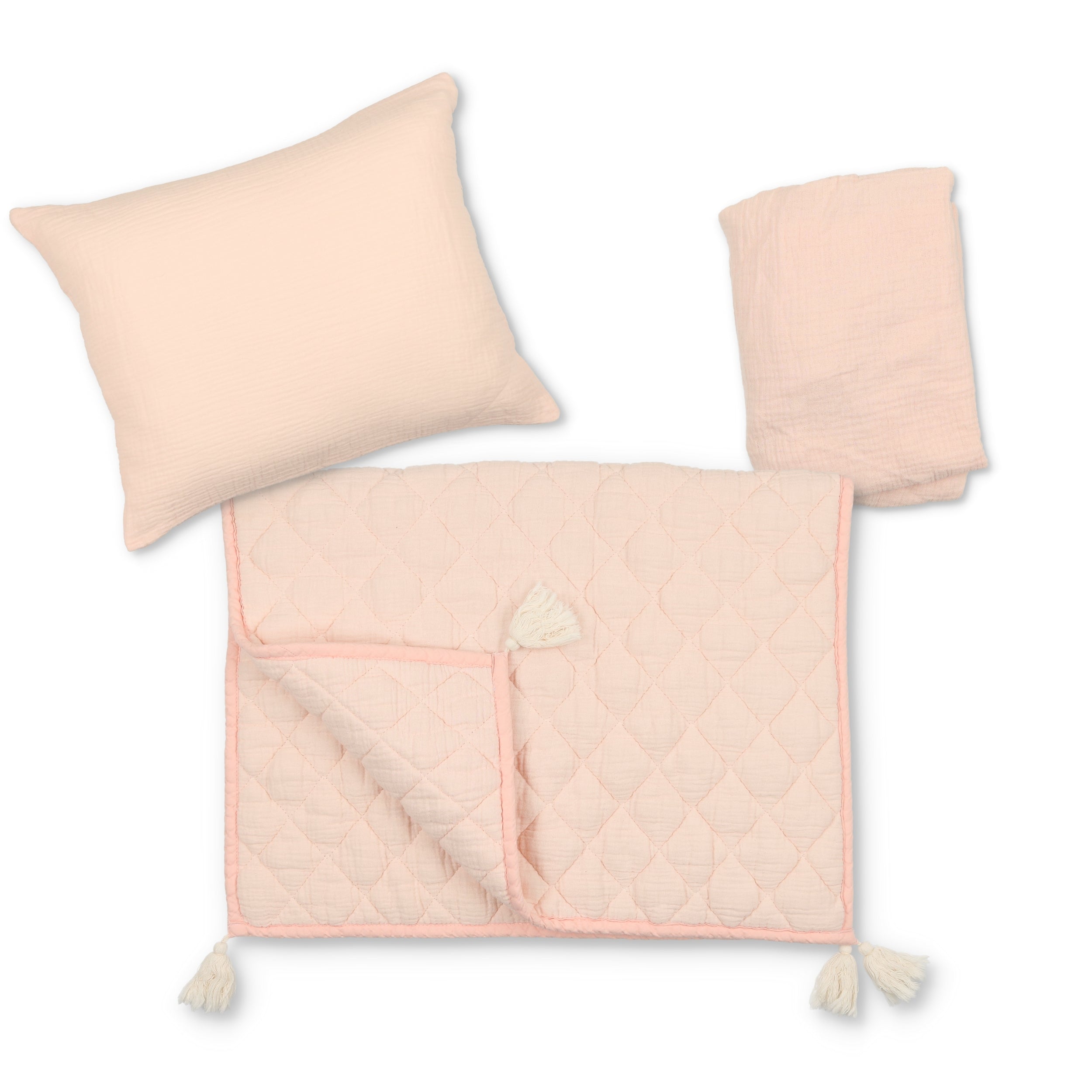 Mini Manilla Muslin 3 Piece Portable Crib and Bassinet / Cradle Linen Set