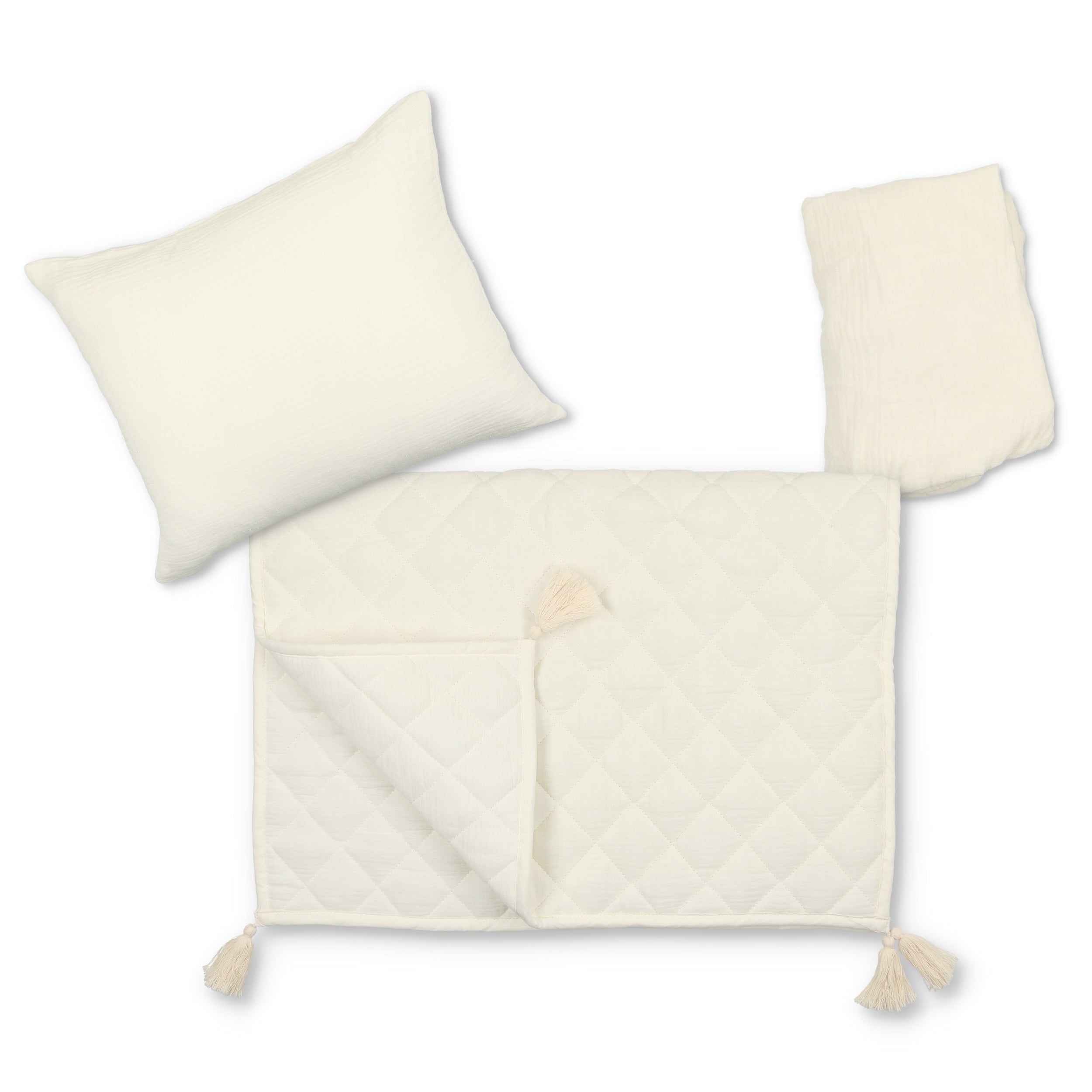 Mini Manilla Muslin 3 Piece Portable Crib and Bassinet / Cradle Linen Set