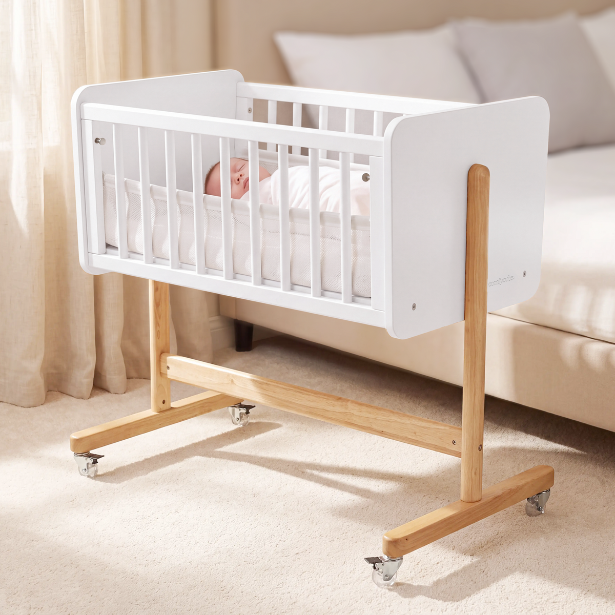 Comfy Cubs Wooden Bassinet Bedside Sleeper