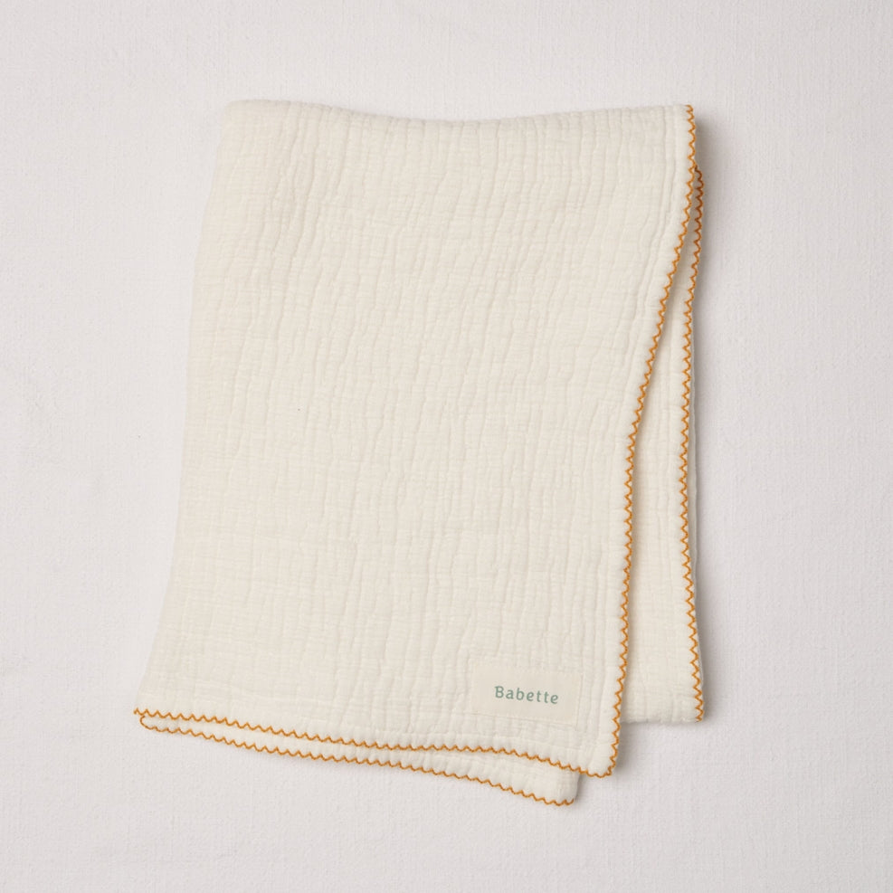 Babette Scalloped Trim Stroller Blanket