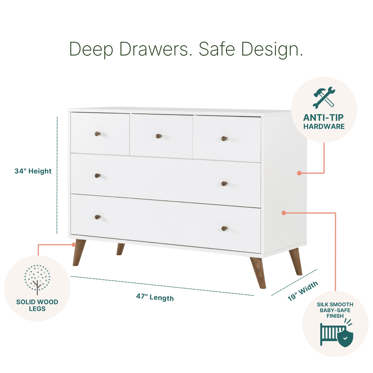 dadada Austin 5-Drawer Dresser