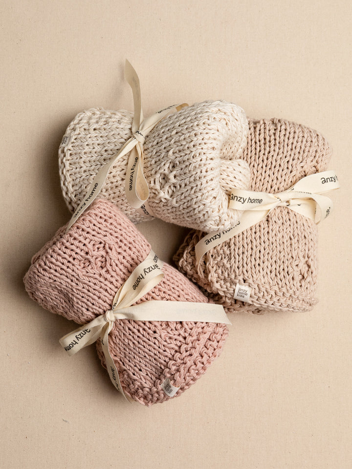 Anzy Home Baby Blanket Hand-Knitted Pointelle
