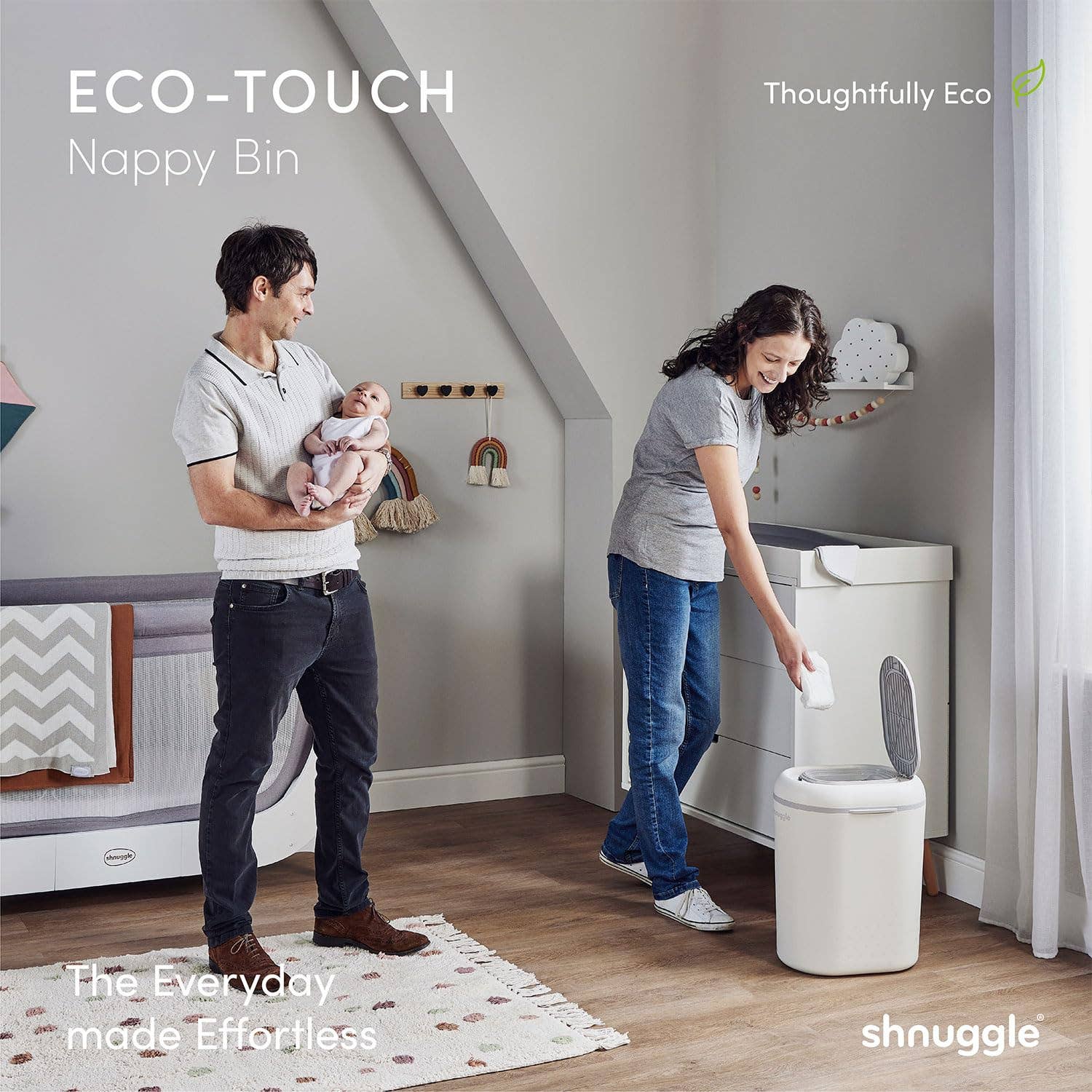 Shnuggle Eco-Touch Diaper Pail + 30 Better Bag Liners