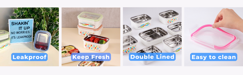 Innobaby Keepin' Fresh Stainless Steel Divided Bento Snack Box