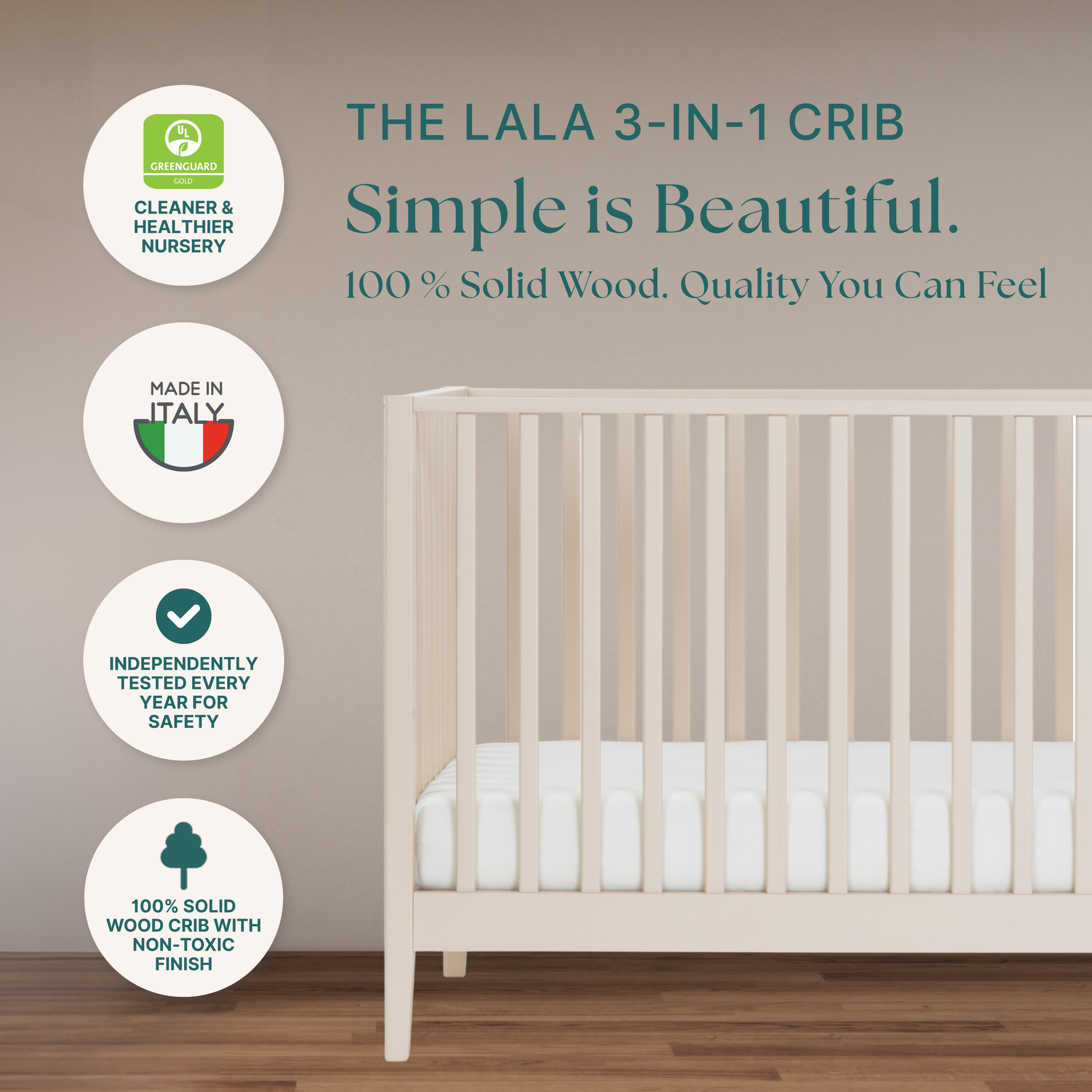 dadada LaLa 3-in-1 Convertible Crib