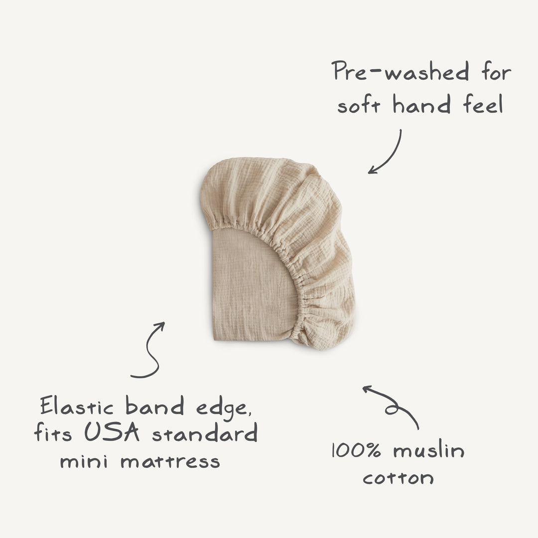 Mushie Extra Soft Muslin Mini Crib Sheet