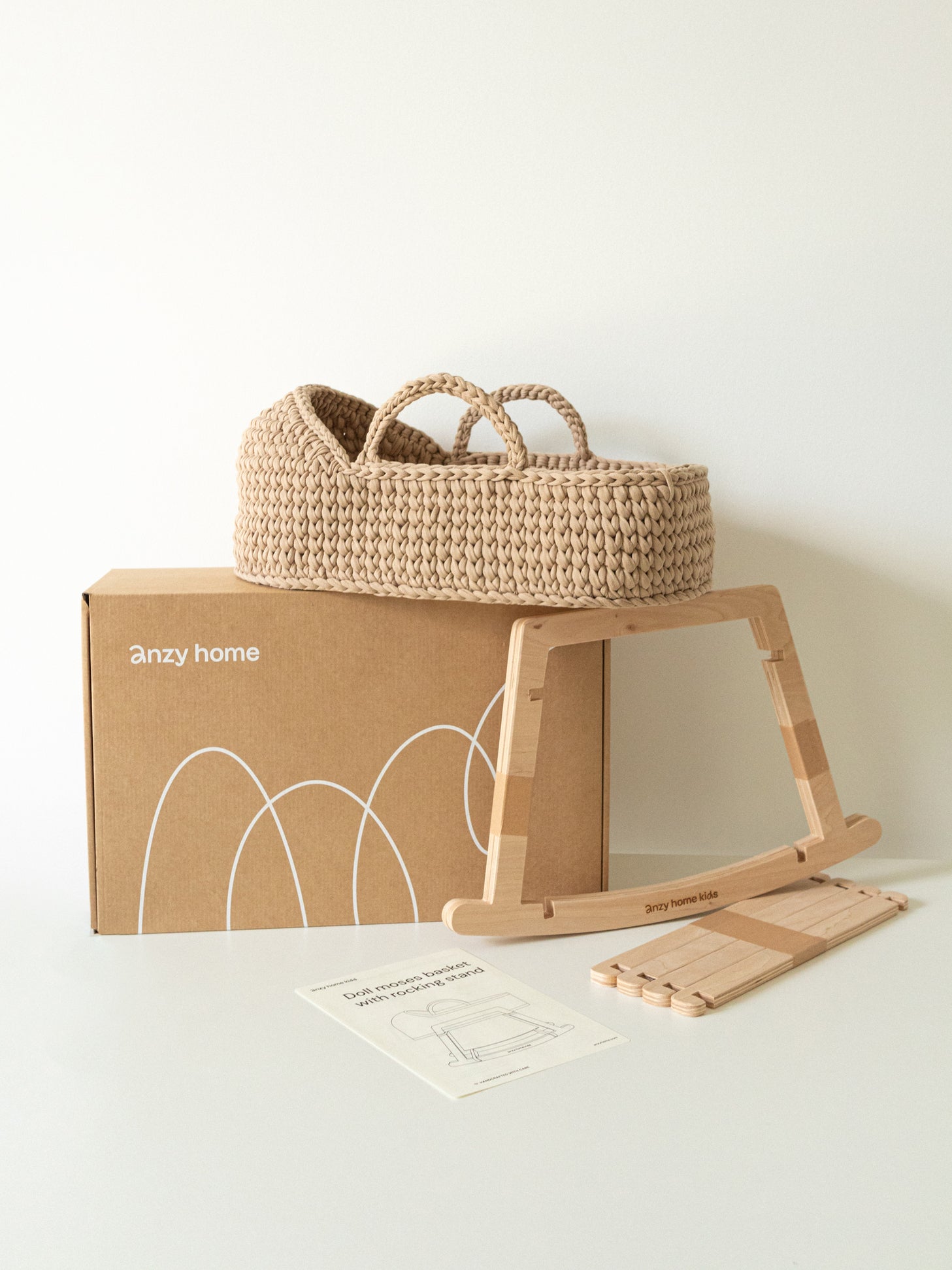 Anzy Home Doll Cradle Round Hood With Stand
