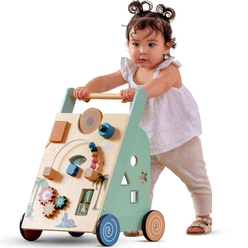 OmaOmaOma! Wooden Multi-Activity Push Baby Walker