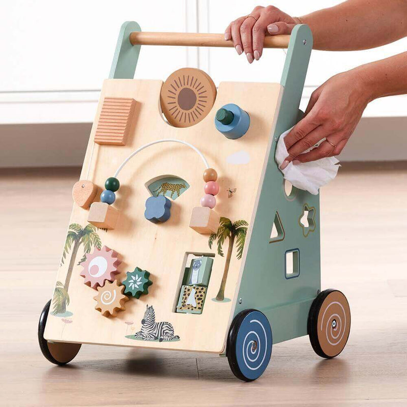 OmaOmaOma! Wooden Multi-Activity Push Baby Walker