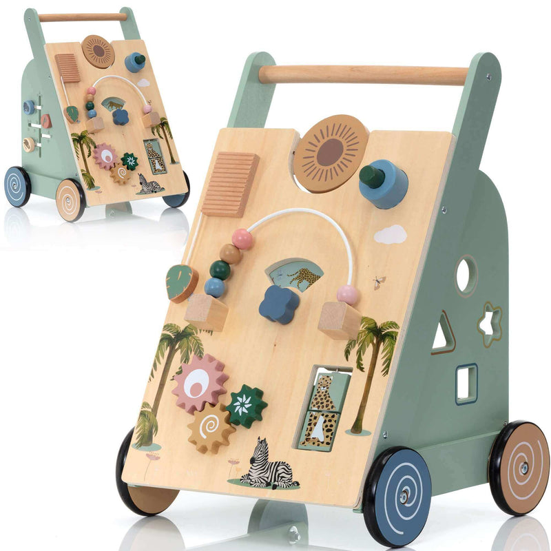OmaOmaOma! Wooden Multi-Activity Push Baby Walker