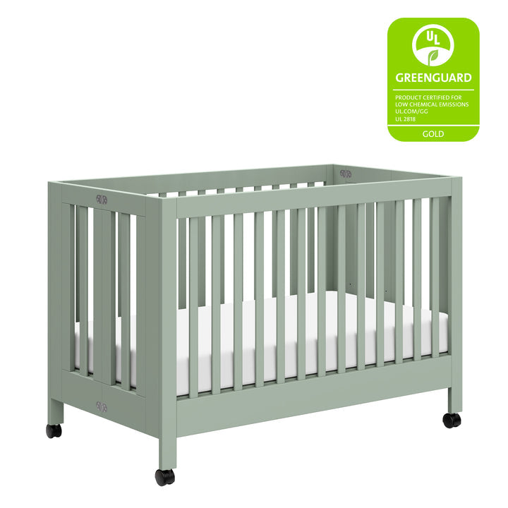 Babyletto Maki Full Size Portable Folding Crib With Toddler Bed Conversion Kit