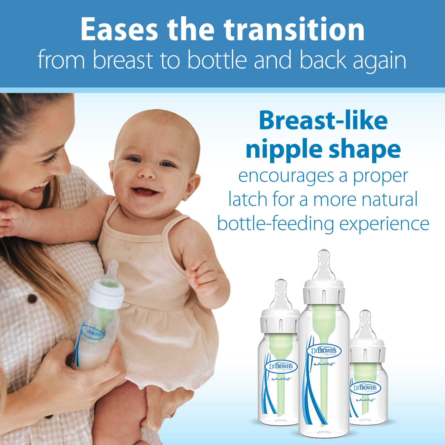 Dr. Brown's Natural Flow Narrow Baby Bottle Silicone Nipple | 2-Pack
