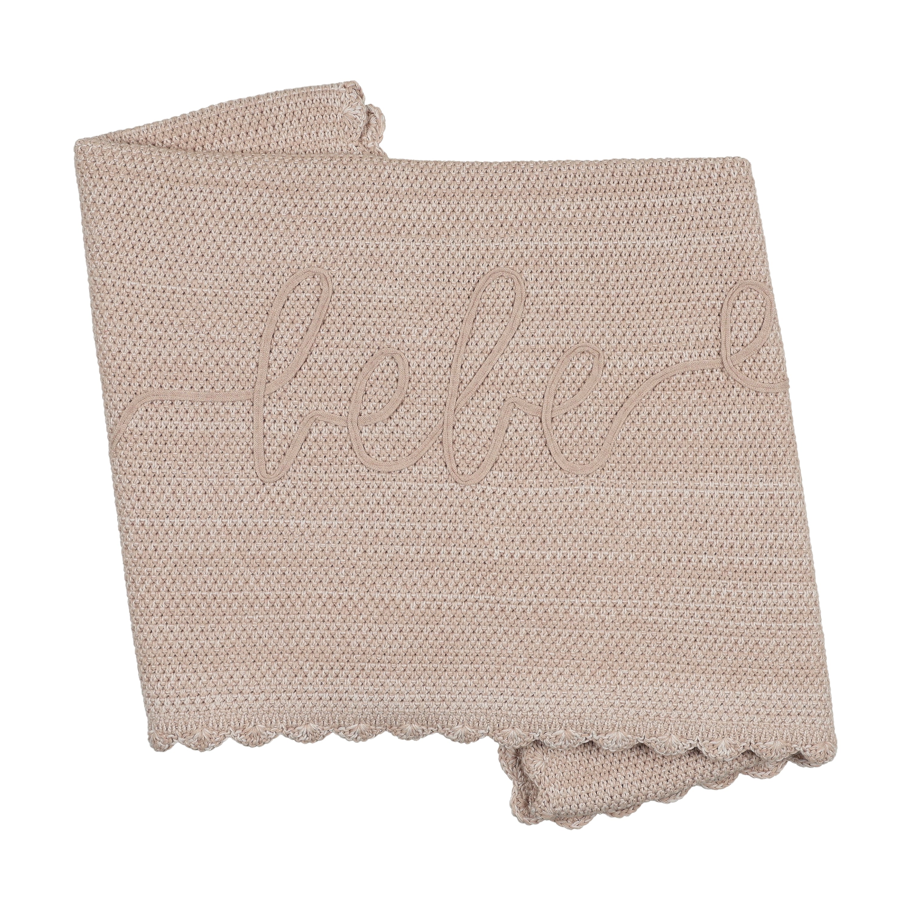 Peluche Scalloped Mélange Bebe Blanket