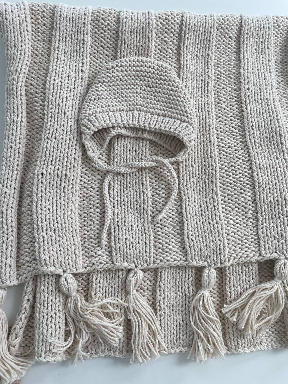 Anzy Home Boho Lightweight Baby Blanket + Bonnet Set