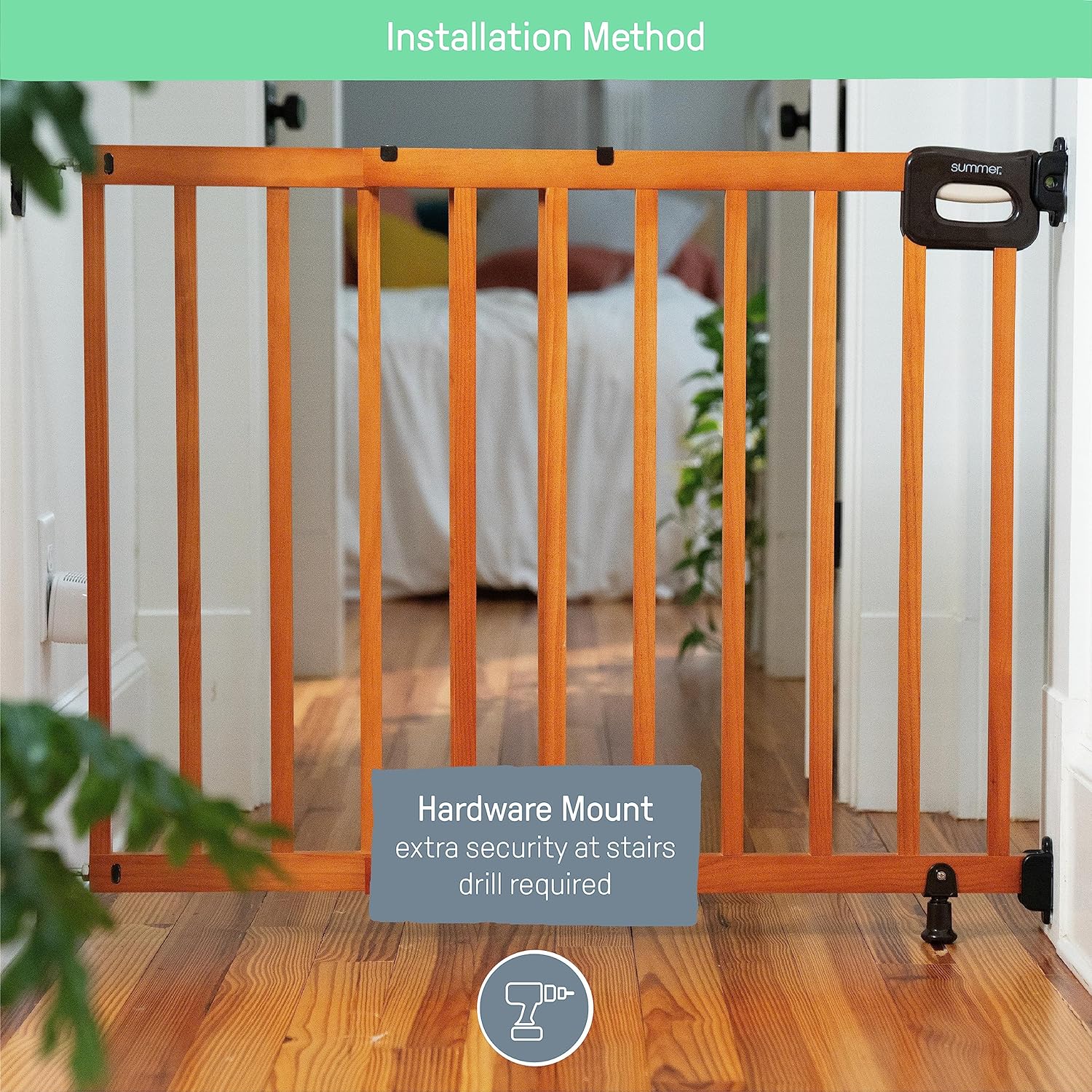 summer infant secure Summer Infant Deluxe Stairway Simple to Secure Wood Gate