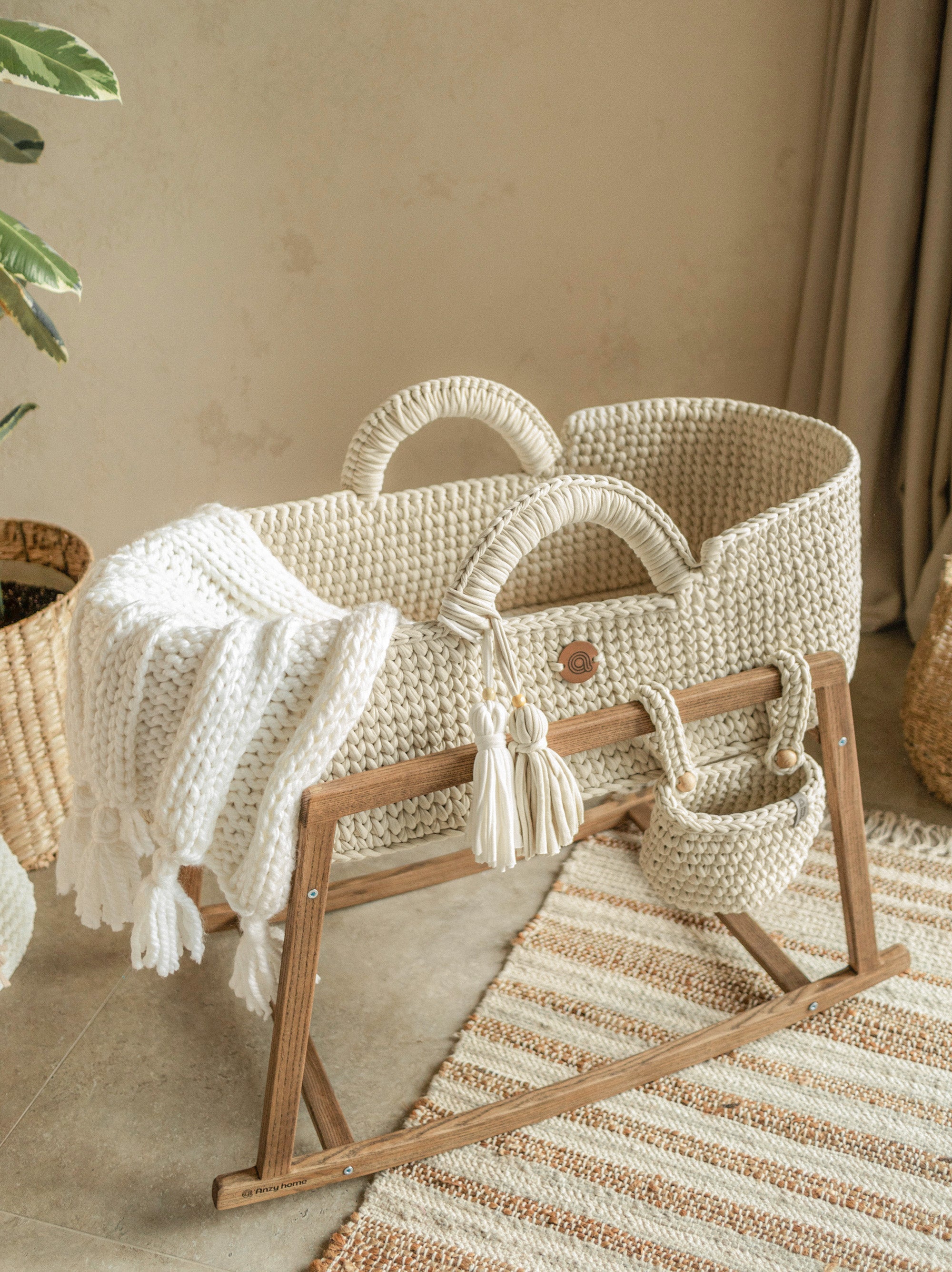 Anzy Home Boho Knitted Baby Blanket 23" x 34"