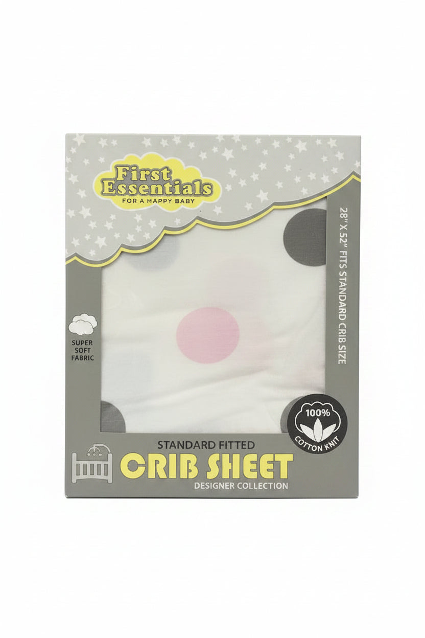 First Essentials Fitted Cotton Standard Crib Sheet