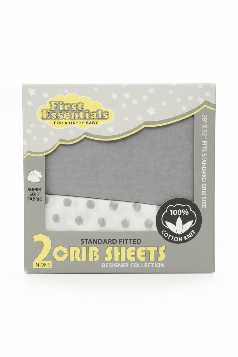 First Essentials Fitted Cotton Standard Crib Sheet