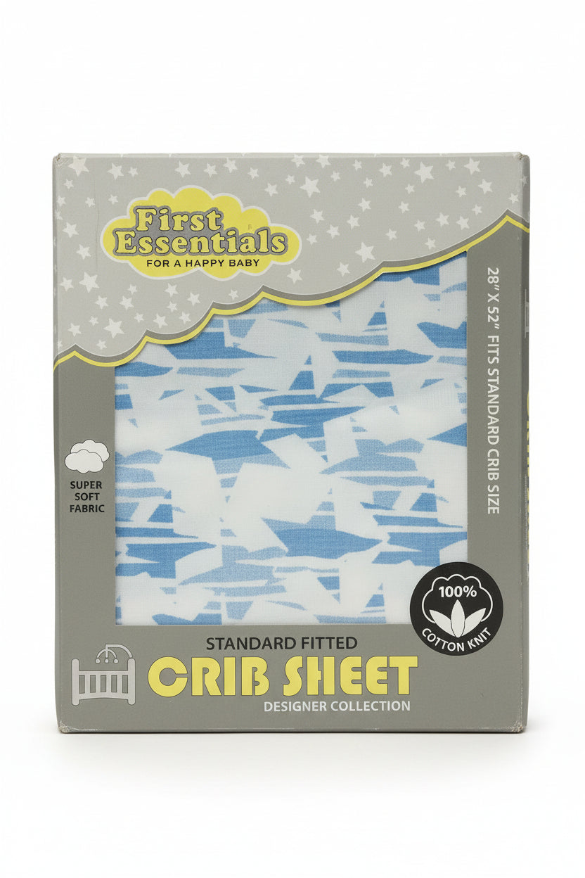 First Essentials Fitted Cotton Standard Crib Sheet