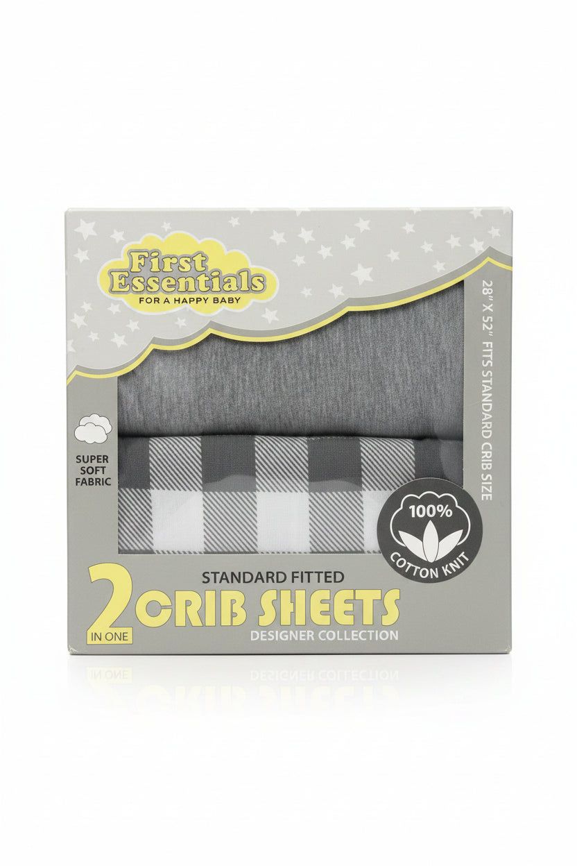 First Essentials Fitted Cotton Standard Crib Sheet