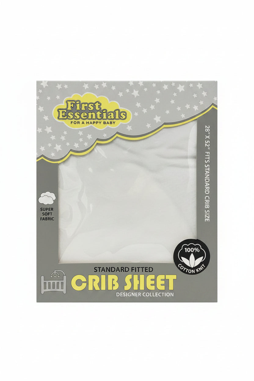 First Essentials Fitted Cotton Standard Crib Sheet