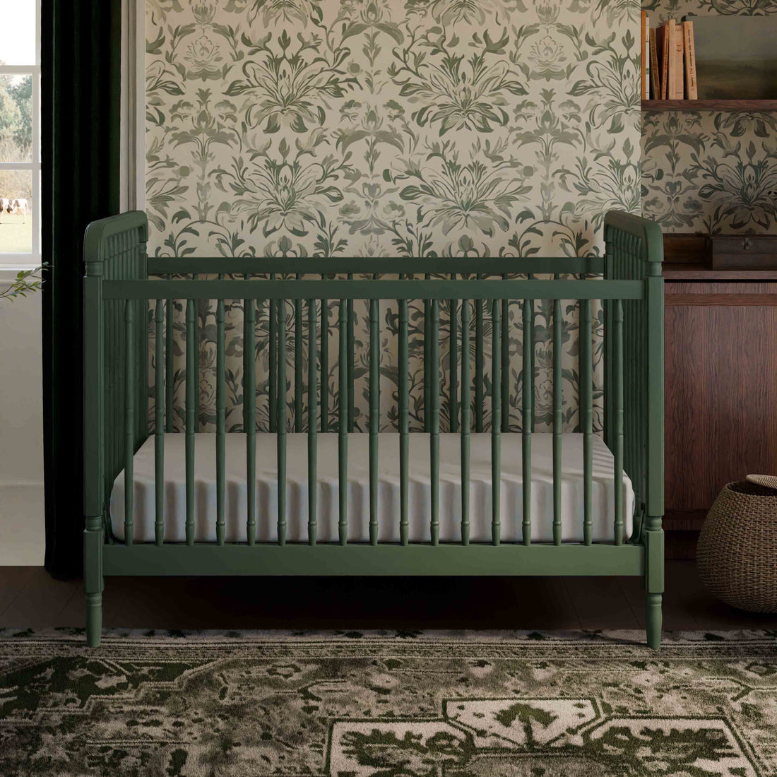 Namesake Liberty 3-in-1 Convertible Spindle Crib with Toddler Bed Conversion Kit