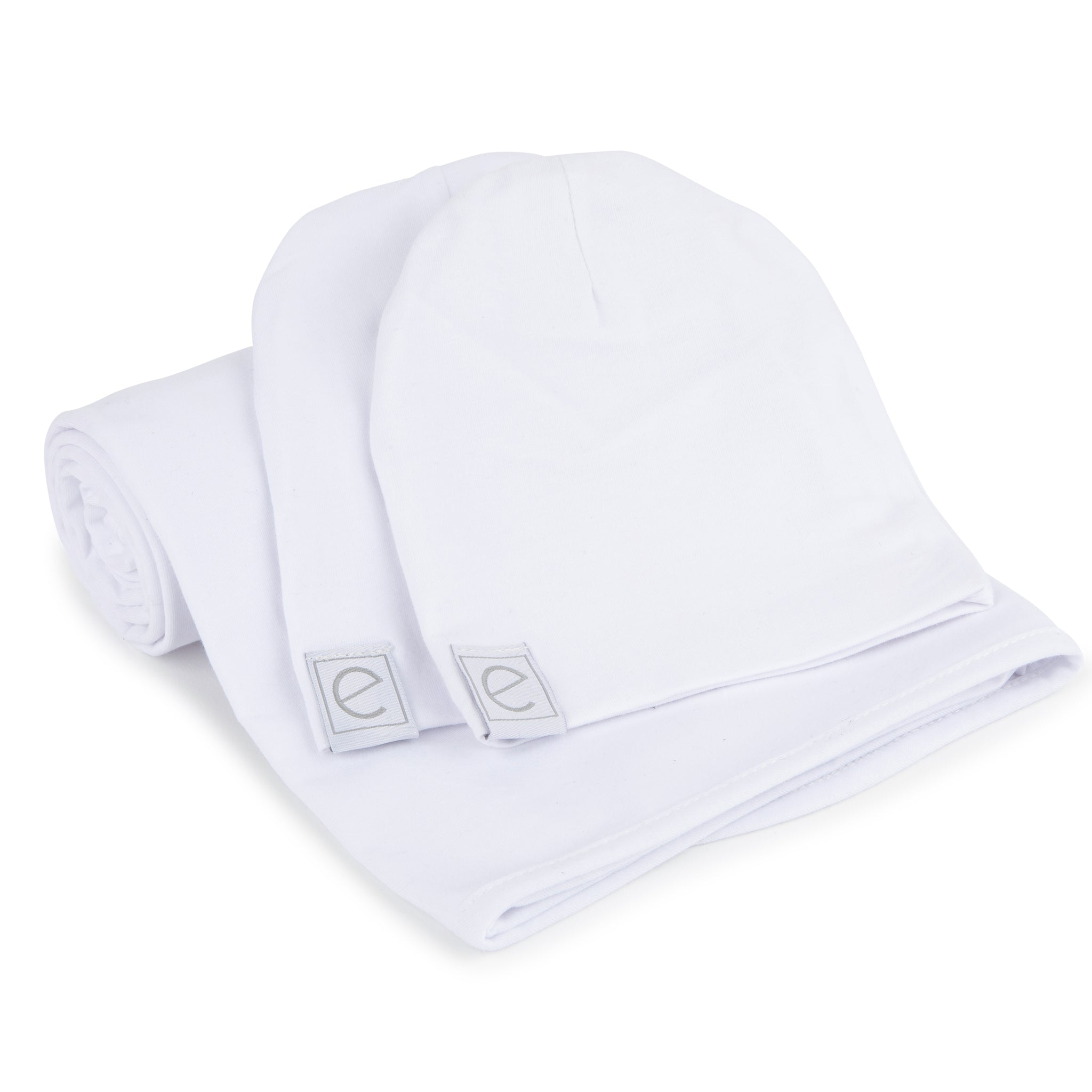 Ely's & Co Blush Jersey Swaddle Blanket with 2 Beanies Ely's & Co Blush Jersey Swaddle Blanket with 2 Beanies