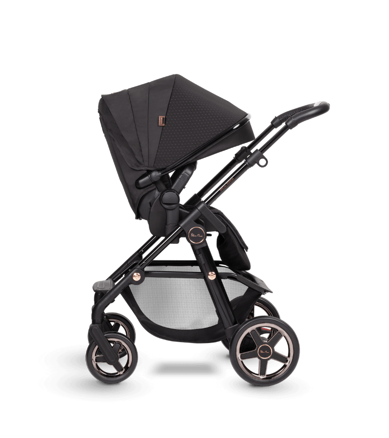 The Silver Cross Comet has stunning rose gold highlights. Buy from Mega babies.