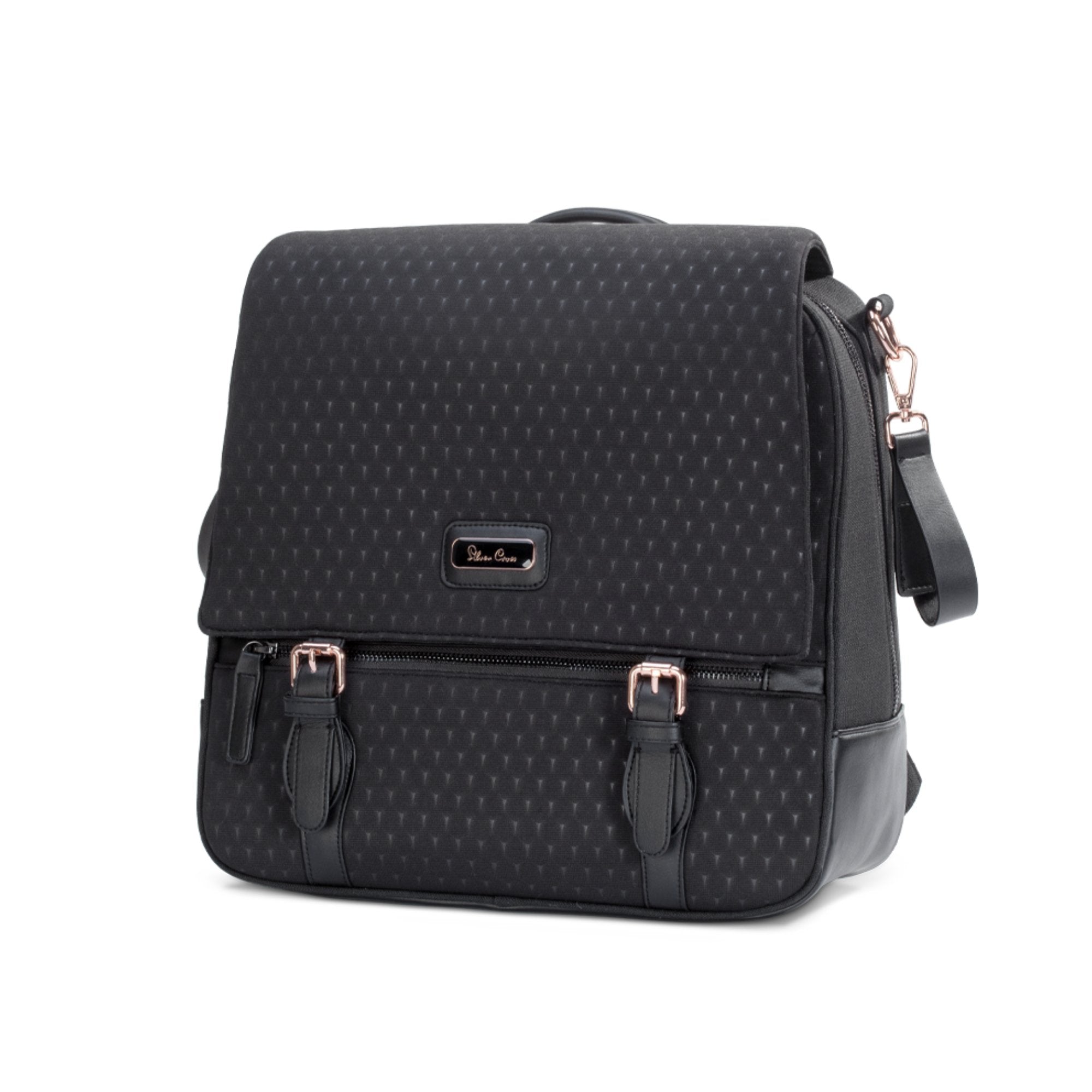 Black silver cross changing bag shop