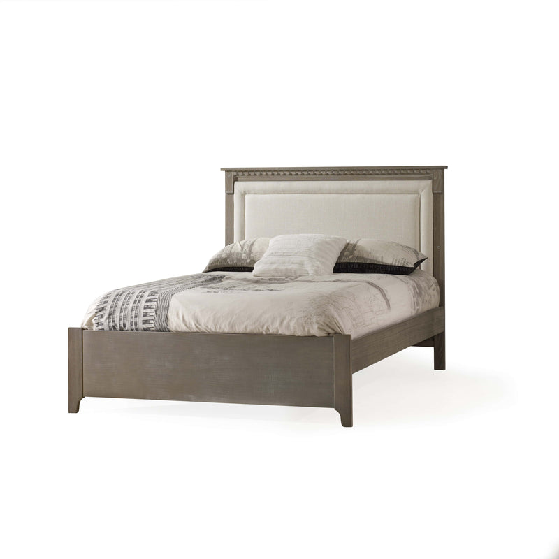 Natart Ithaca Double Bed 54" with Low profile footboard, rails & upholstered Panel Talc