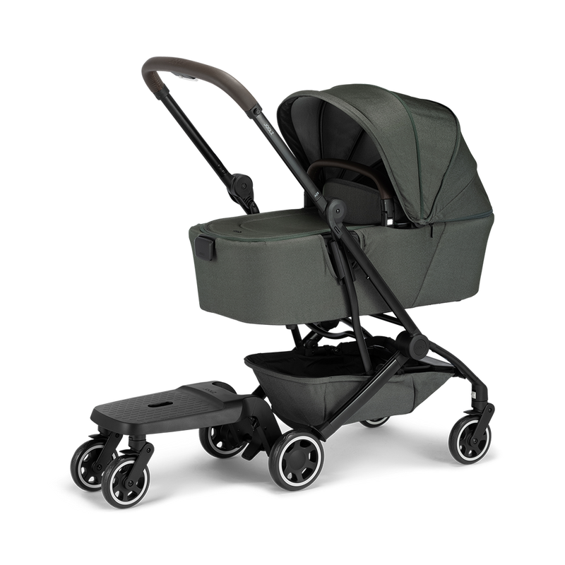 The Joolz Aer footboard from Mega babies, is super convenient and easily attaches to the stroller.